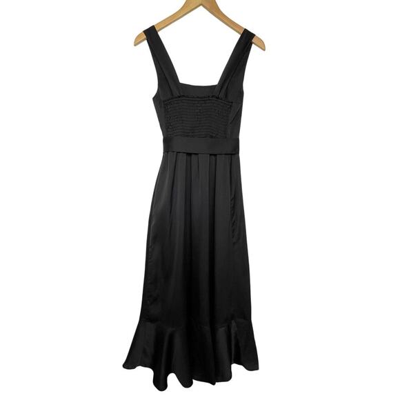 SHOW ME YOUR MUMU Women’s Black Satin Midi Slit Dress Small - Picture 5 of 6